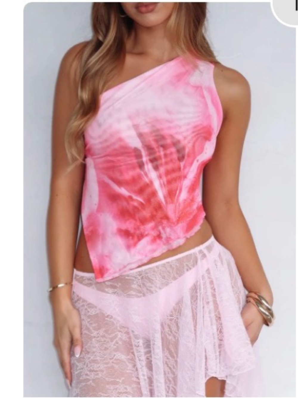 White Fox Boutique One Shoulder Top